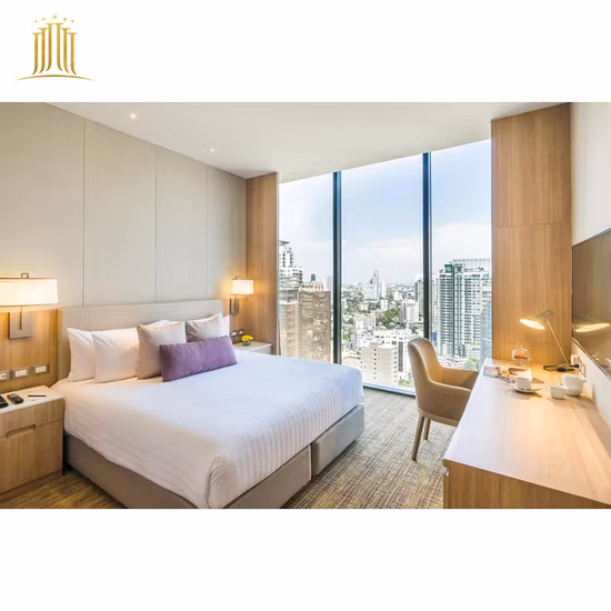 カスタマイズされたモダンなホテルの部屋の家具セット、ヘッドボードベッドメーカー、中国工場、5つ星の寝室家具サプライヤー会社